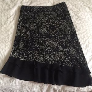 Kenneth Cole sz SP asymmetric skirt black/wht dots